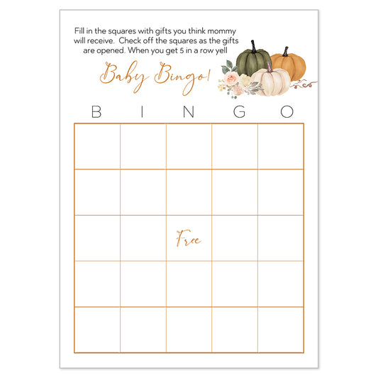 Little Pumpkin Bingo Card