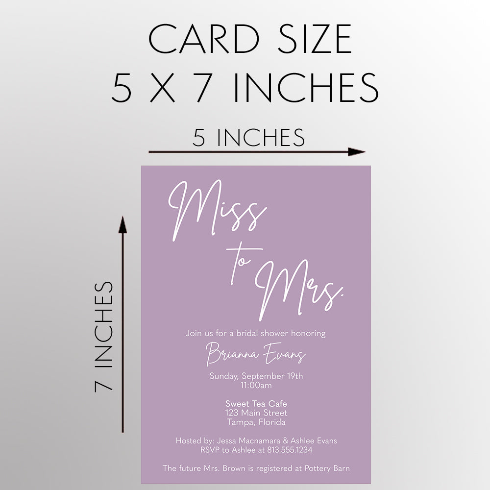 Miss to Mrs. Bridal Shower Invitation