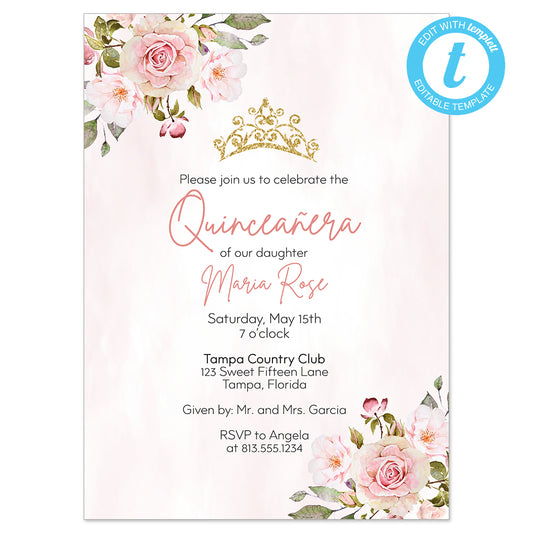 DIGITAL: Quinceanera Birthday Invitation