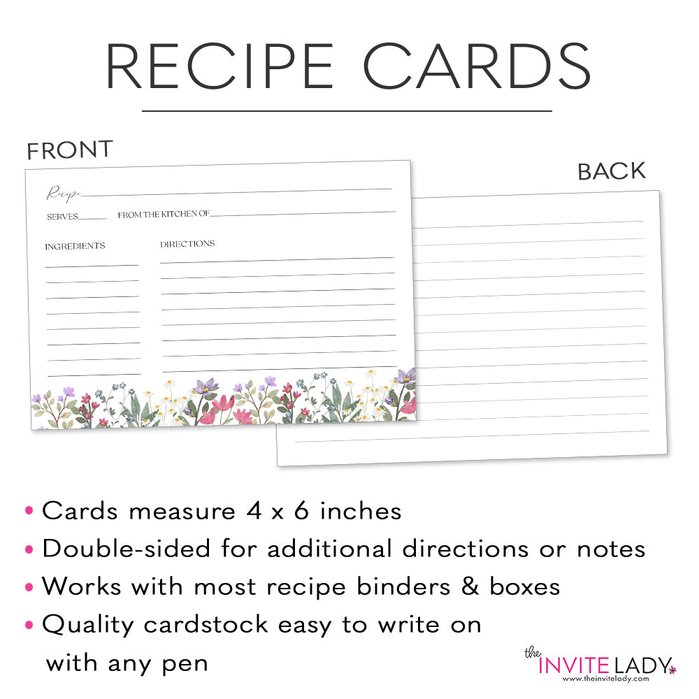 Wildflower Recipe Card