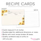 Sunflowers Recipe Card