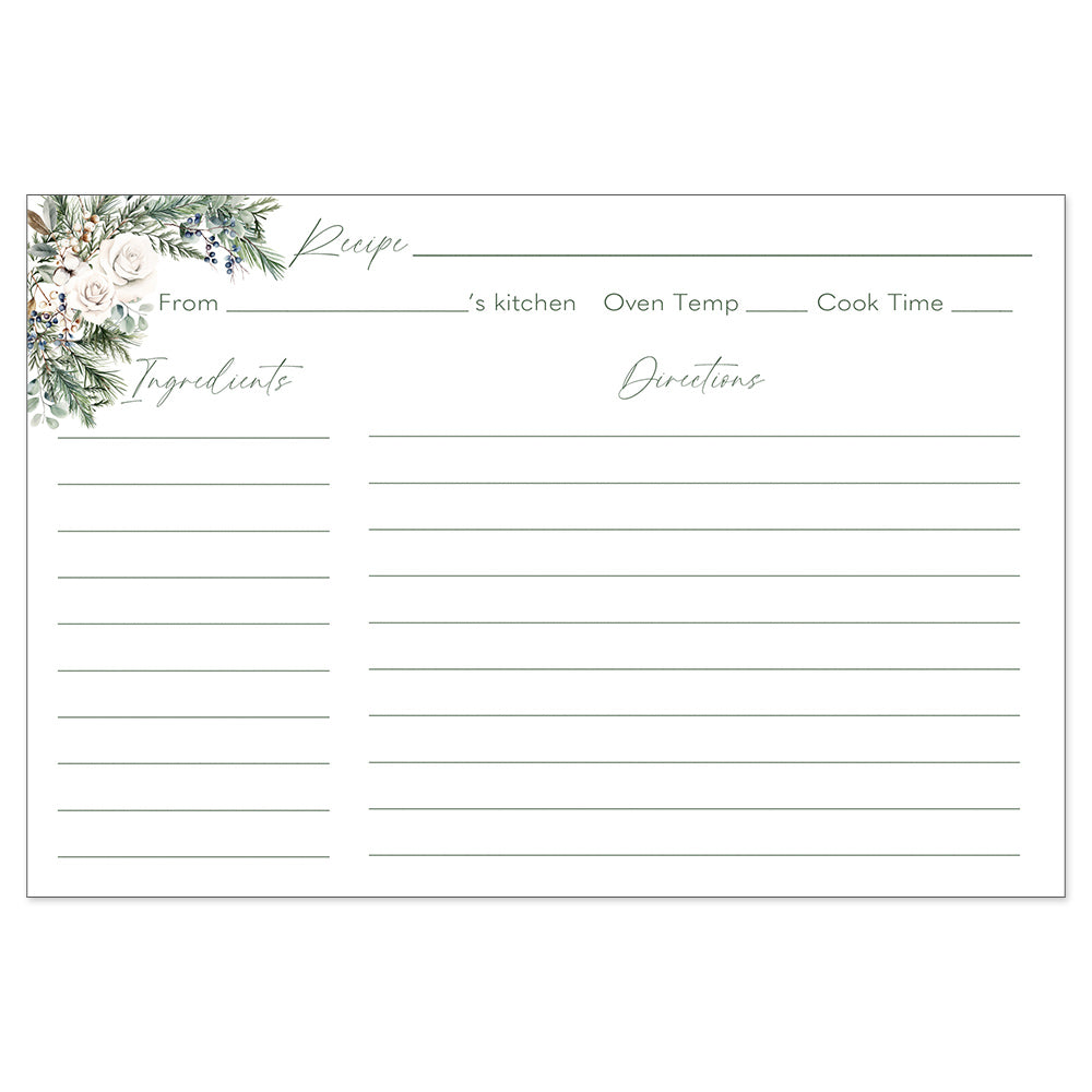 Winter Greenery Recipe Card