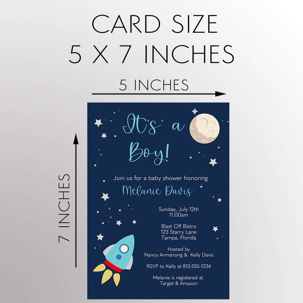 Rocket Ship Baby Shower Invitation