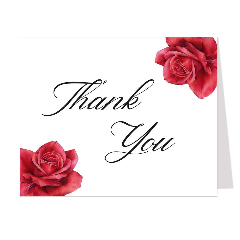 Red Rose Thank You Card