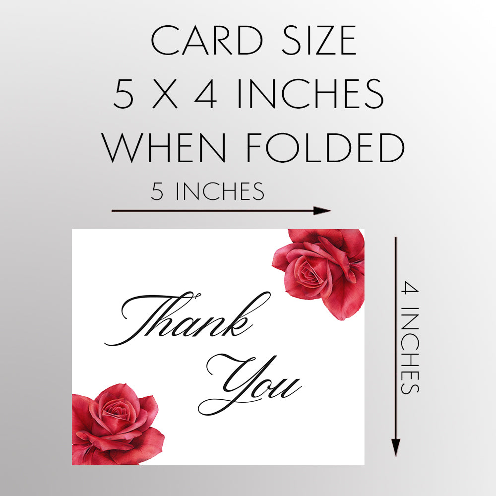 Red Rose Thank You Card