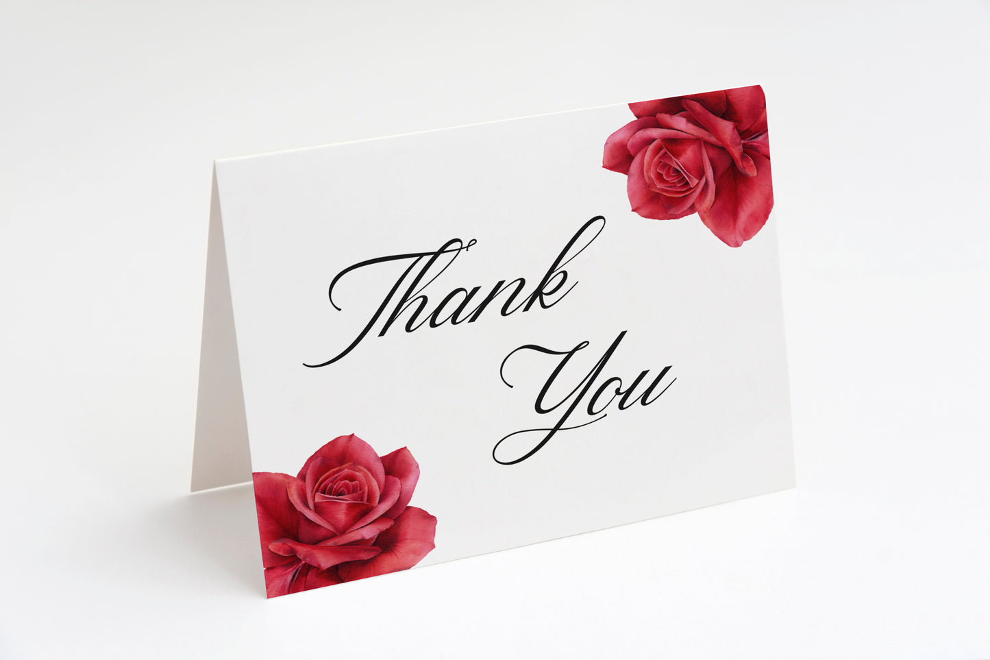 Red Rose Thank You Card