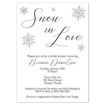 Snow in Love Bridal Shower Invitation