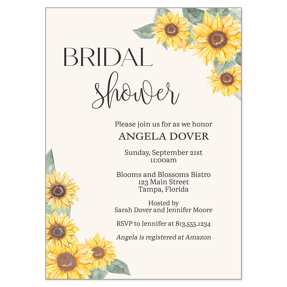 Sunflower Bridal Shower Invitation