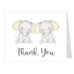 Twin Elephant Baby Shower Thank You Card