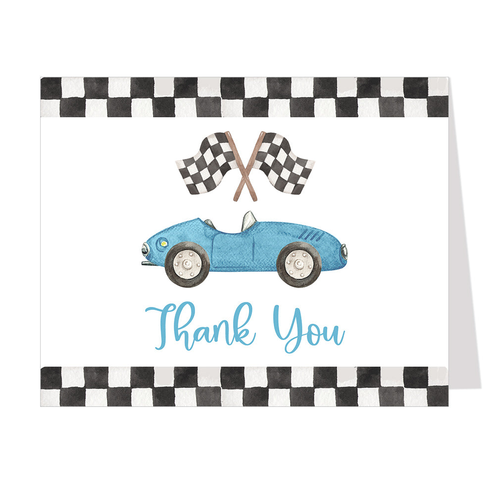 Race Car Baby Shower Thank You Card