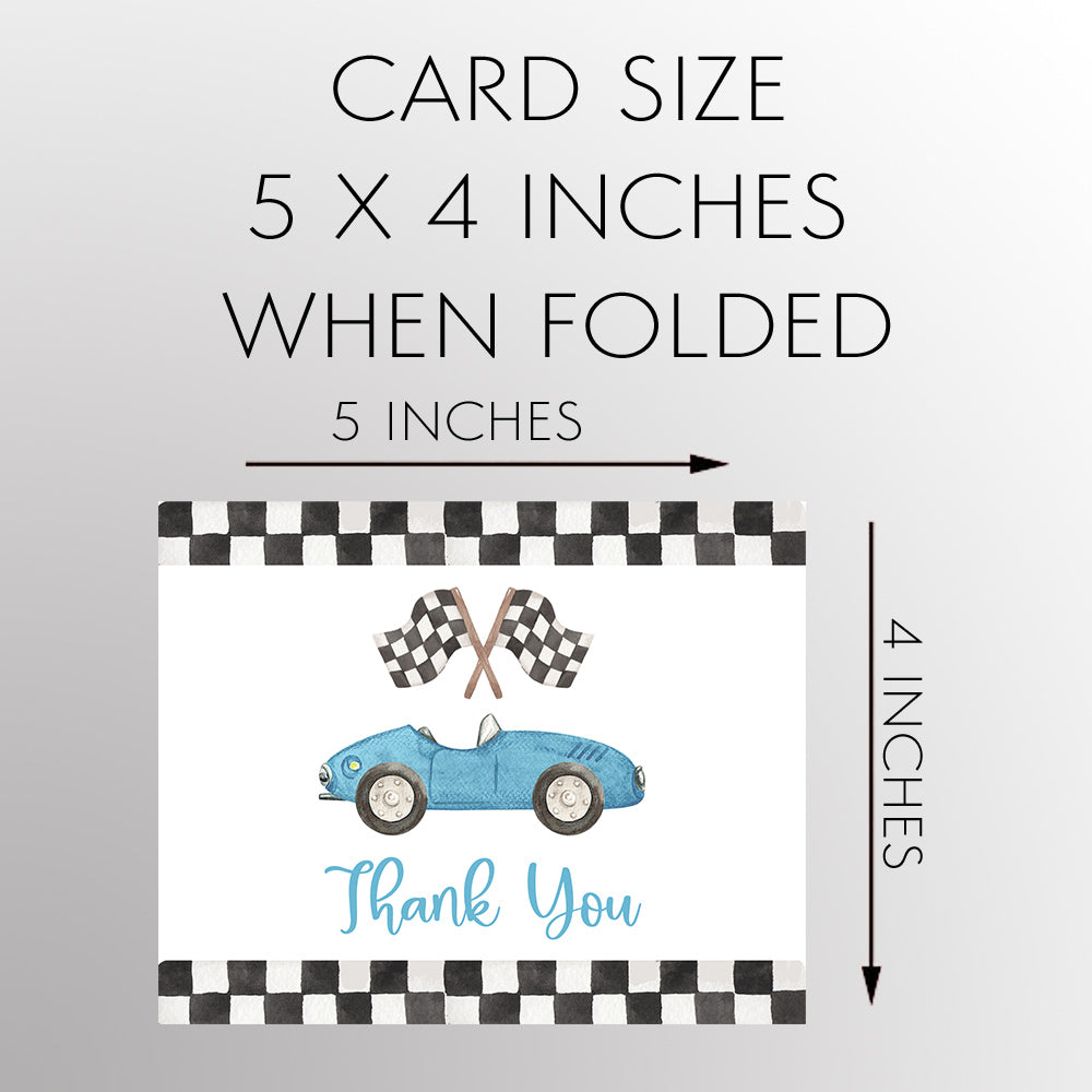 Race Car Baby Shower Thank You Card