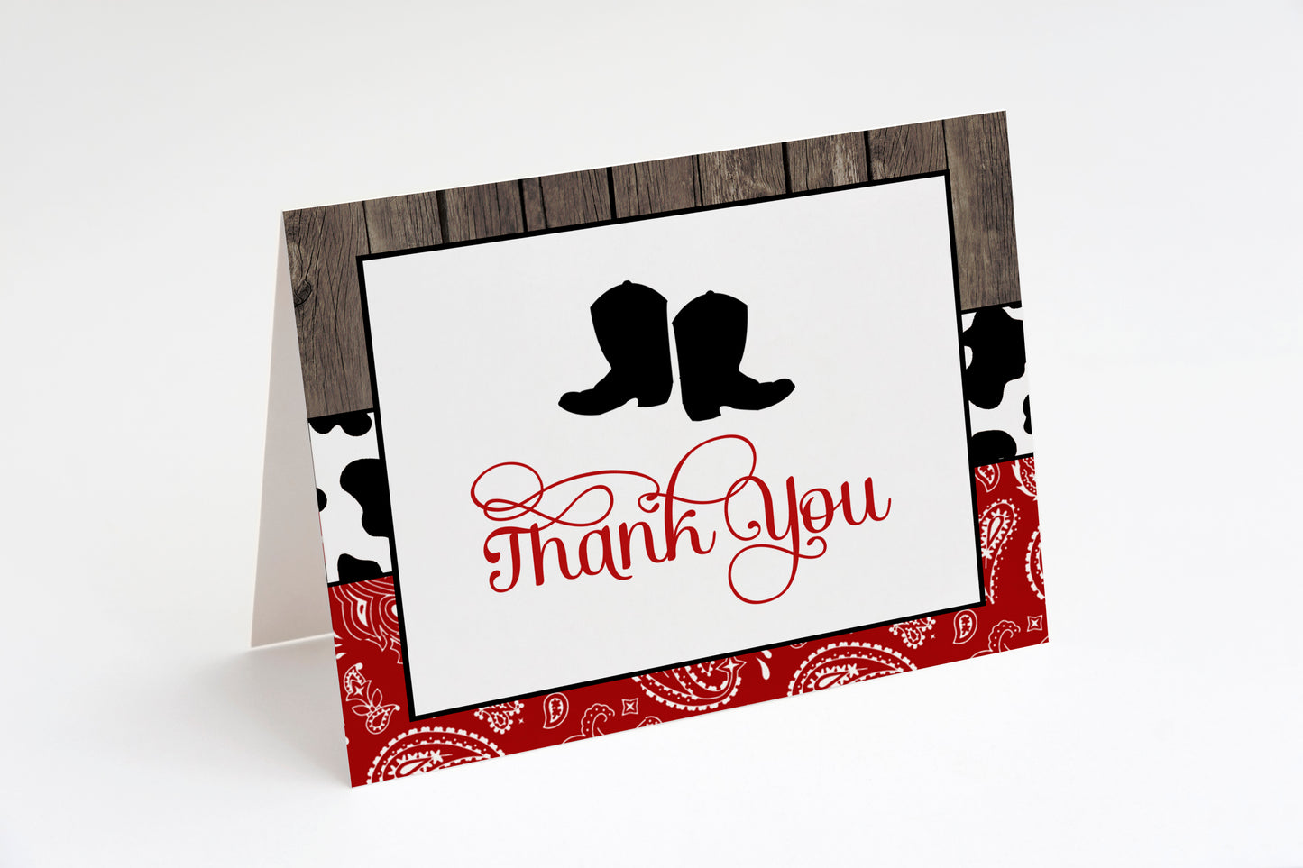 Boots and Bandanas Baby Shower Thank You Card