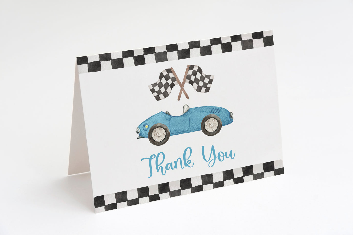 Race Car Baby Shower Thank You Card