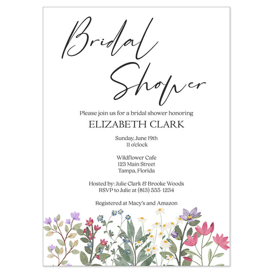 Wildflower Bridal Shower Invitation