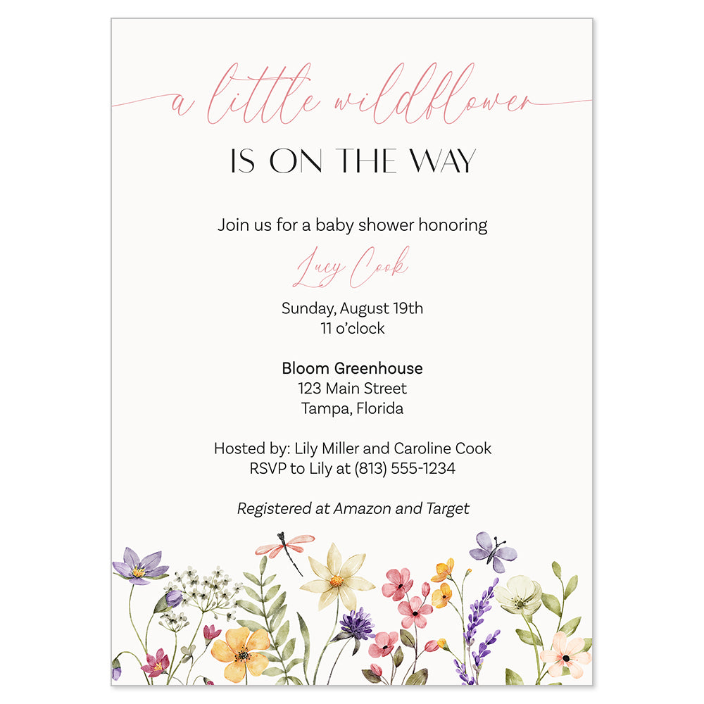 Wildflower Baby Shower Invitation