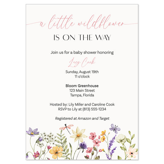 Wildflower Baby Shower Invitation