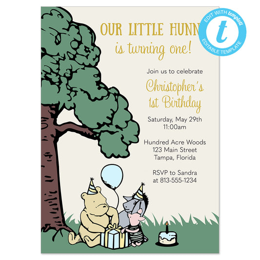 DIGITAL: Winnie the Pooh Birthday Party Invitation