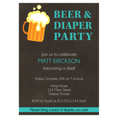 Beer and Diaper Party Invitation