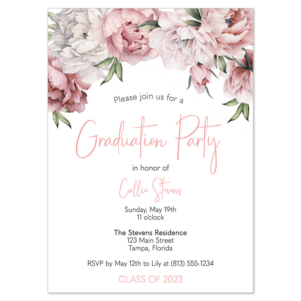 Floral Graduation Invitation – The Invite Lady