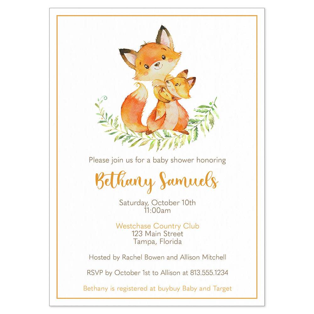 Fox Baby Shower Invitation – The Invite Lady